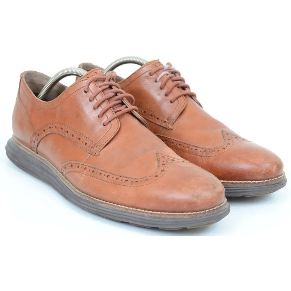 Cole Haan Mens 10.5 Original Grand Wingtip Oxford Woodbury Java Preppy Old Money